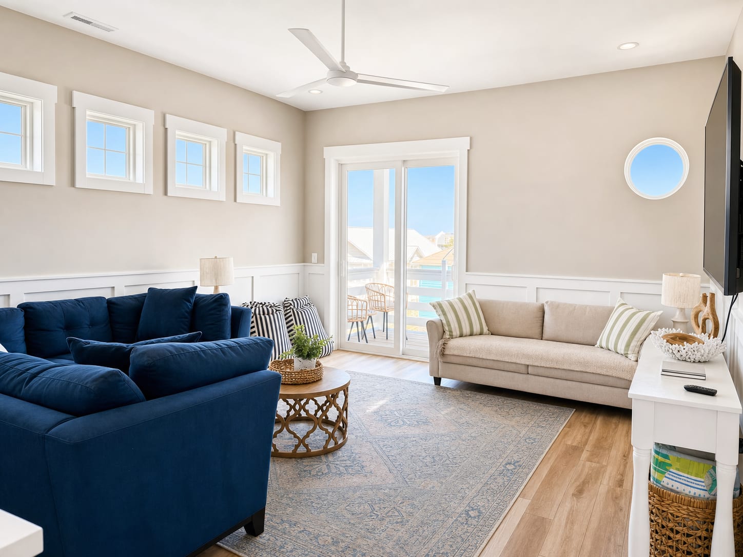 The same rental living room after Listing Polish